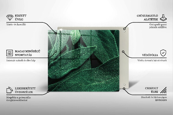 Steklena podloga za rezanje Listi rastline