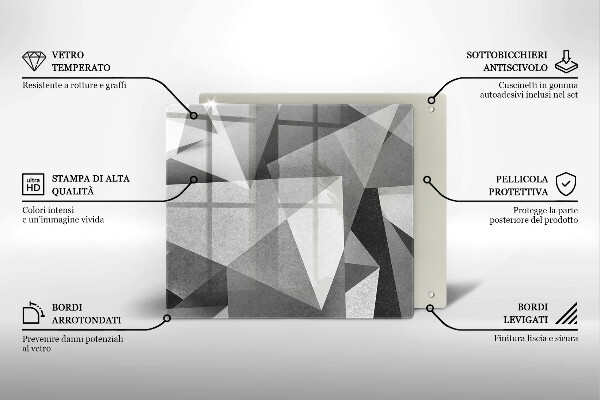 Steklena podloga za rezanje Konkretna ostra abstrakcija