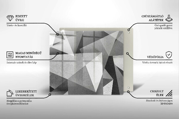 Steklena podloga za rezanje Konkretna ostra abstrakcija