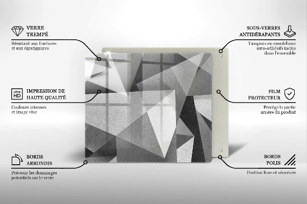 Steklena podloga za rezanje Konkretna ostra abstrakcija