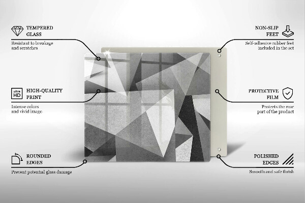 Steklena podloga za rezanje Konkretna ostra abstrakcija