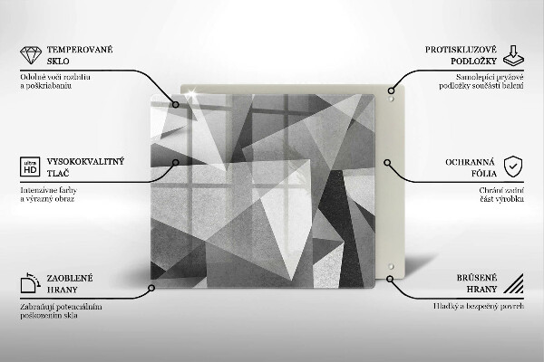 Steklena podloga za rezanje Konkretna ostra abstrakcija