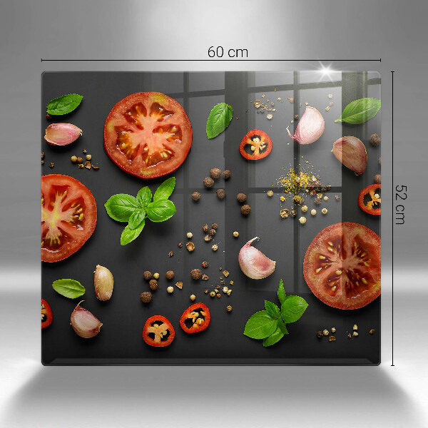 Steklena podloga za rezanje Paradižnik in začimbe