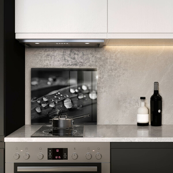 Steklena podloga za rezanje Kaplje rose na listih