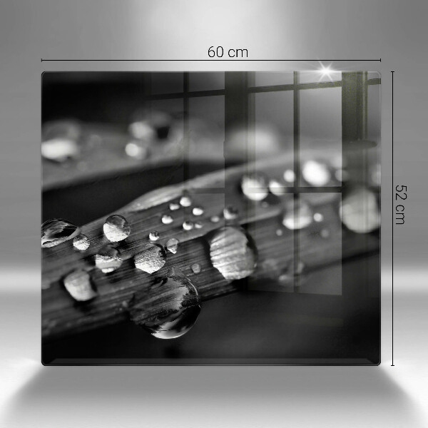 Steklena podloga za rezanje Kaplje rose na listih