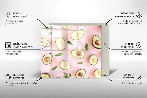Steklena podloga za rezanje Vzorec avokada