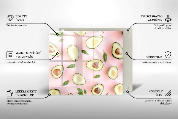 Steklena podloga za rezanje Vzorec avokada