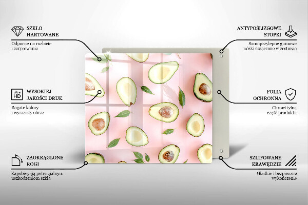 Steklena podloga za rezanje Vzorec avokada