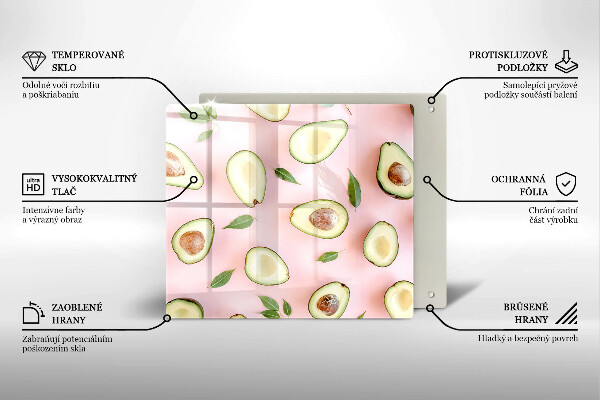 Steklena podloga za rezanje Vzorec avokada