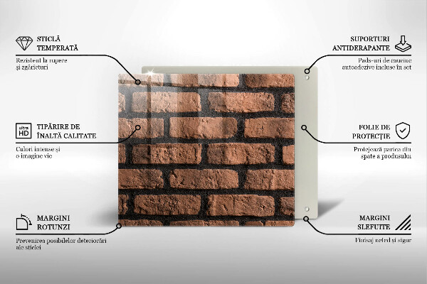 Steklena podloga za rezanje Opečni zid