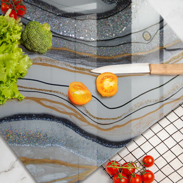 Steklena podloga za rezanje kamen z zlatom