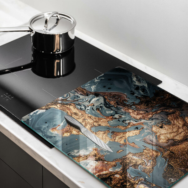 Steklena podloga za rezanje Struktura zlate kamnine