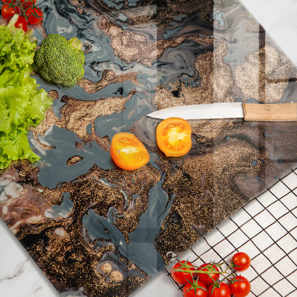 Steklena podloga za rezanje Struktura zlate kamnine