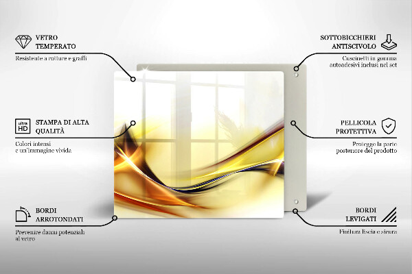 Steklena podloga za rezanje Abstraktne črte svetlobe