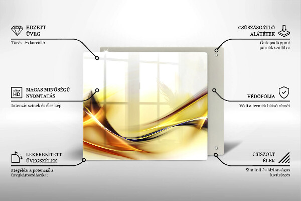 Steklena podloga za rezanje Abstraktne črte svetlobe