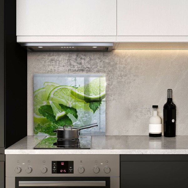 Steklena podloga za rezanje Limetina meta in led