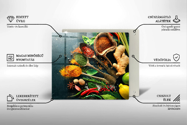 Steklena podloga za rezanje Kuhinjske začimbne žlice