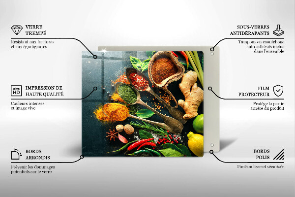 Steklena podloga za rezanje Kuhinjske začimbne žlice