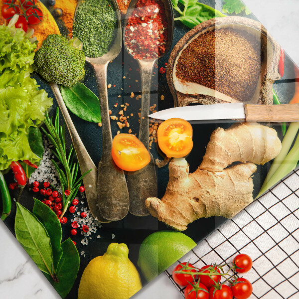 Steklena podloga za rezanje Kuhinjske začimbne žlice