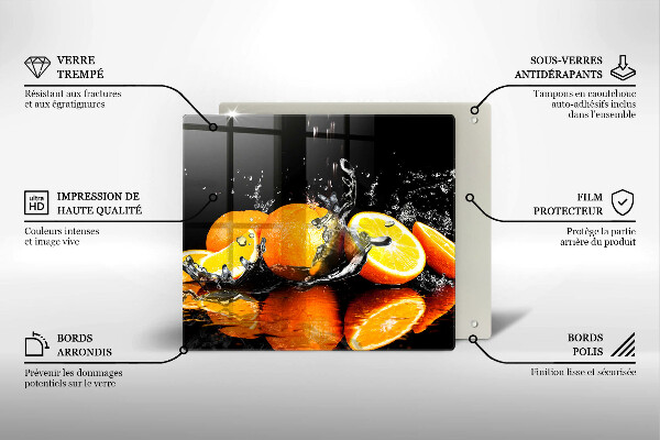 Steklena podloga za rezanje Sočno oranžno sadje