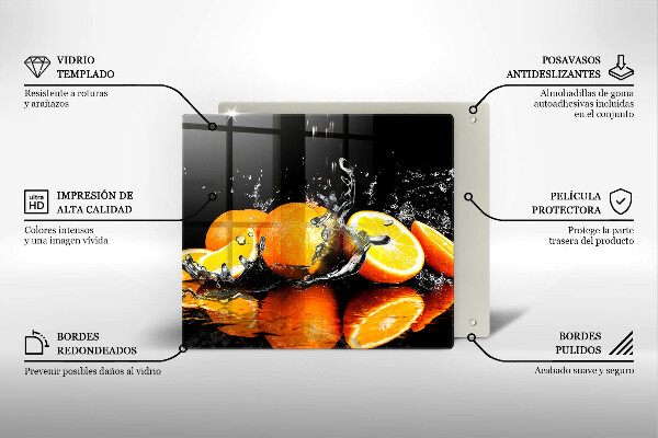 Steklena podloga za rezanje Sočno oranžno sadje