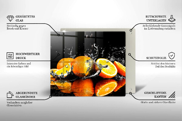 Steklena podloga za rezanje Sočno oranžno sadje