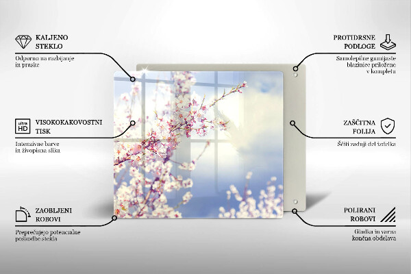 Steklena podloga za rezanje Cvetoče drevo