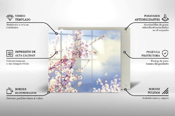 Steklena podloga za rezanje Cvetoče drevo