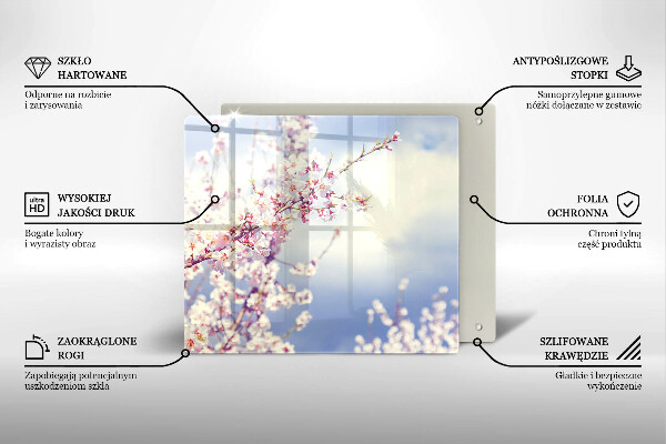Steklena podloga za rezanje Cvetoče drevo