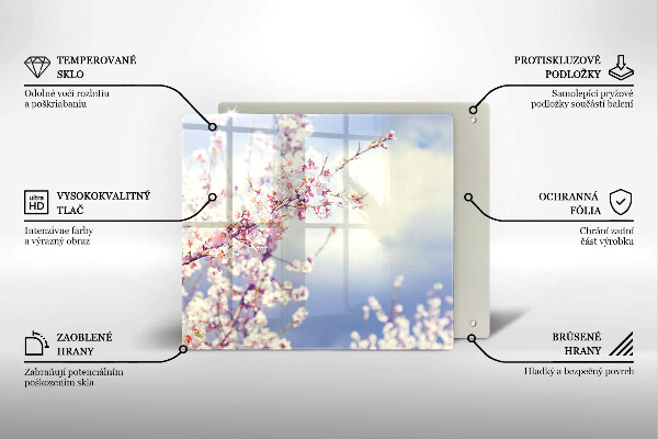 Steklena podloga za rezanje Cvetoče drevo