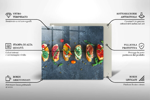 Steklena podloga za rezanje Pisani sendviči