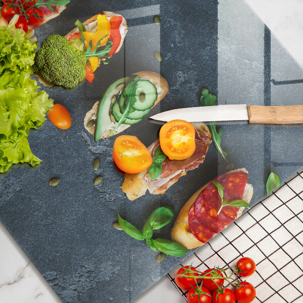 Steklena podloga za rezanje Pisani sendviči