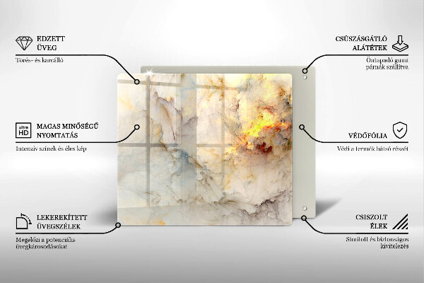 Steklena podloga za rezanje Tekstura marmorja z zlatom
