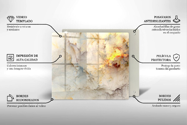 Steklena podloga za rezanje Tekstura marmorja z zlatom