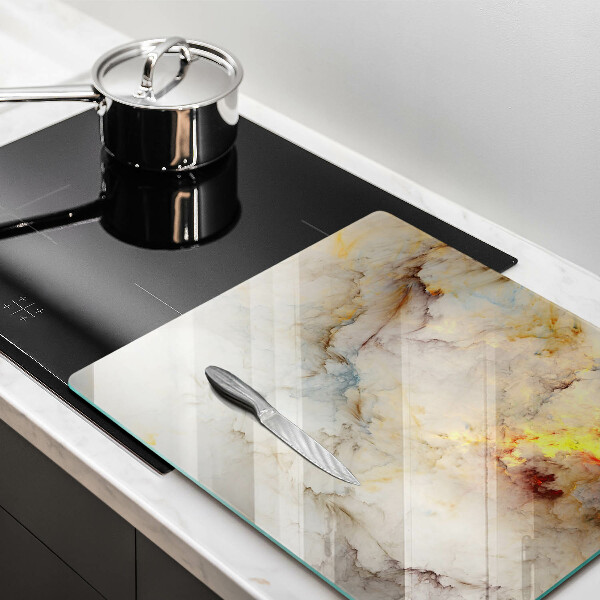 Steklena podloga za rezanje Tekstura marmorja z zlatom