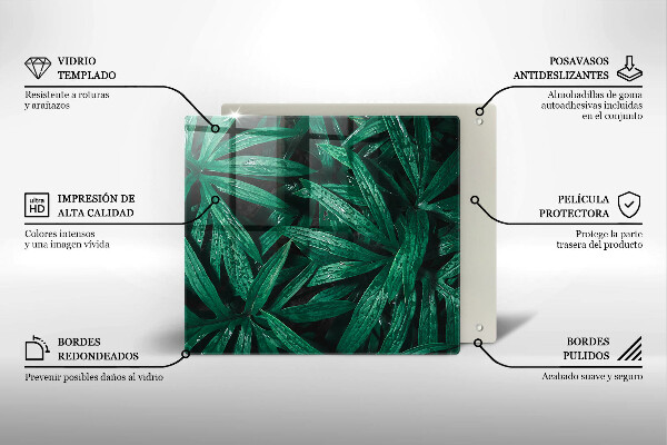 Steklena podloga za rezanje Listi rastlin