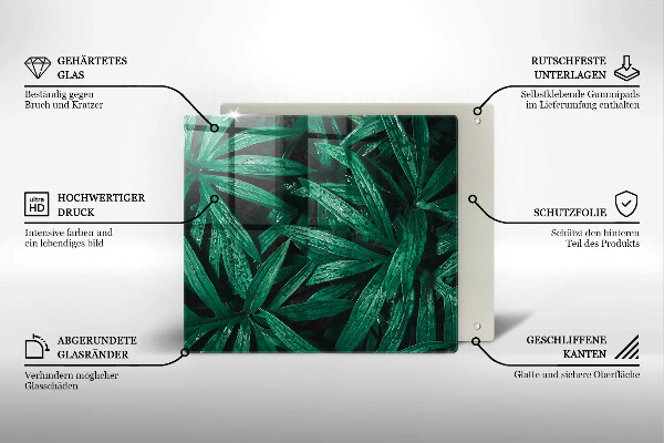 Steklena podloga za rezanje Listi rastlin