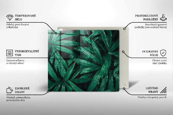 Steklena podloga za rezanje Listi rastlin