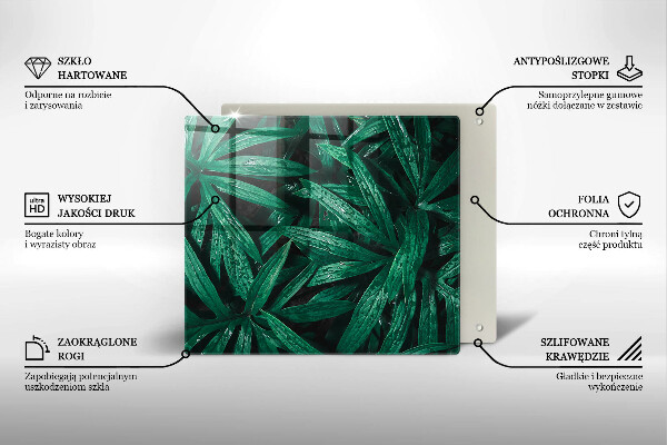 Steklena podloga za rezanje Listi rastlin