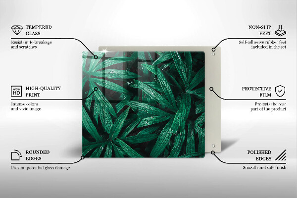 Steklena podloga za rezanje Listi rastlin