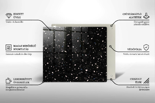 Steklena podloga za rezanje Temna kamenina