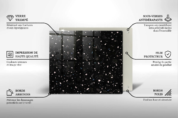 Steklena podloga za rezanje Temna kamenina