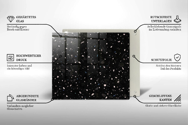 Steklena podloga za rezanje Temna kamenina