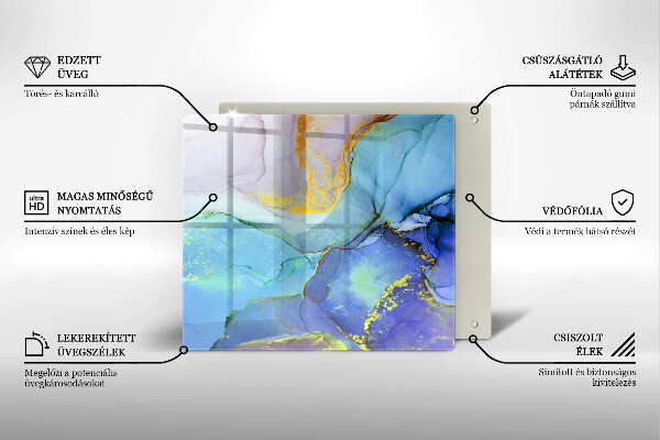 Steklena podloga za rezanje Razpokan zlati kamen