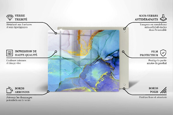 Steklena podloga za rezanje Razpokan zlati kamen
