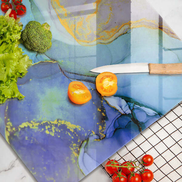 Steklena podloga za rezanje Razpokan zlati kamen