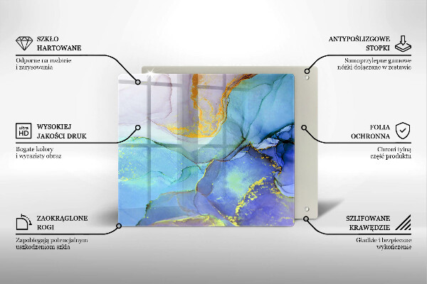 Steklena podloga za rezanje Razpokan zlati kamen