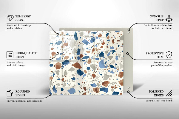Steklena podloga za rezanje Dekorativna kamenina