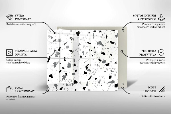 Steklena podloga za rezanje Dekorativna kamenina