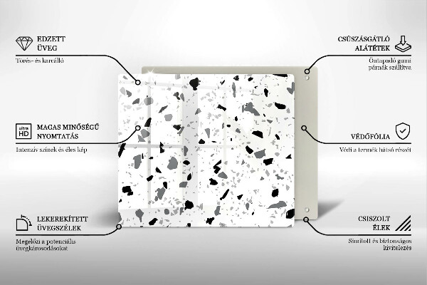 Steklena podloga za rezanje Dekorativna kamenina